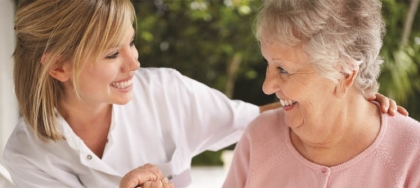 caregiver with resident